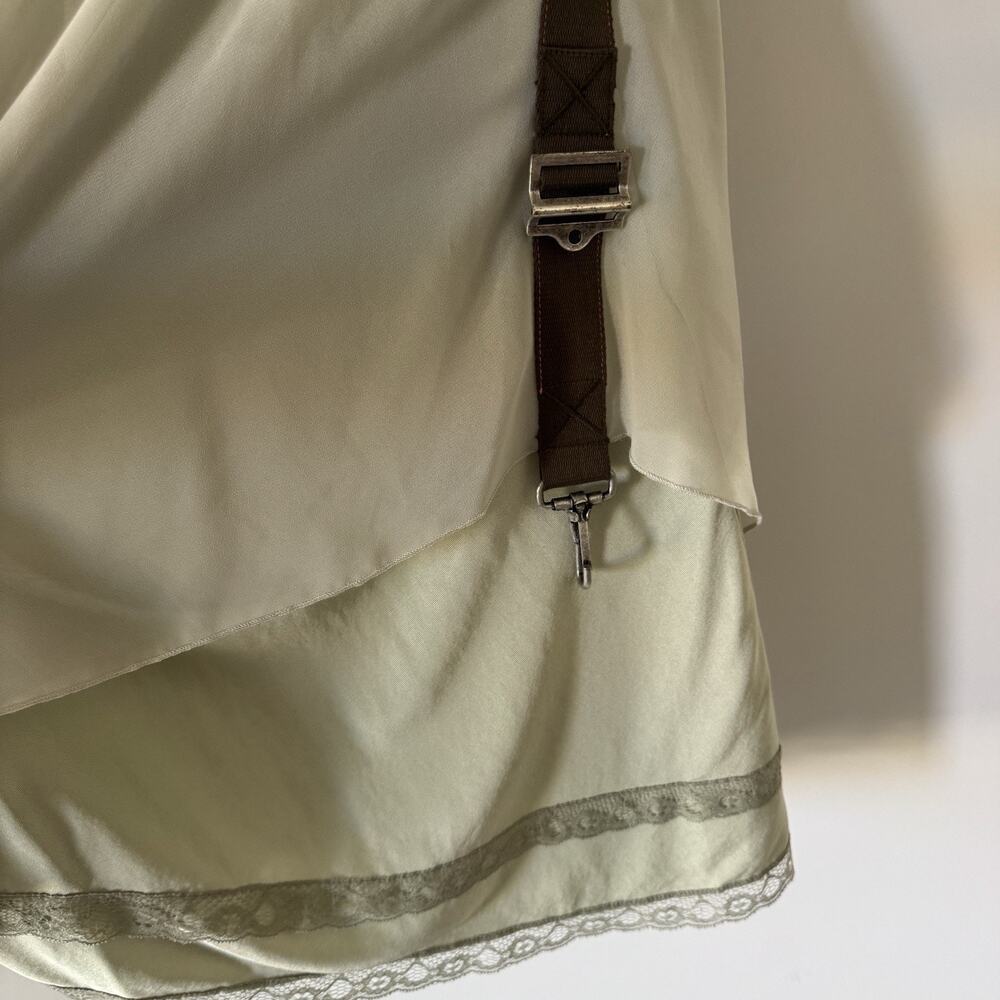 NEW WITH TAGS Diesel O Leilani Y2K Skirt Medium Belted Satin Asymmetrical Nude - Picture 5 of 12